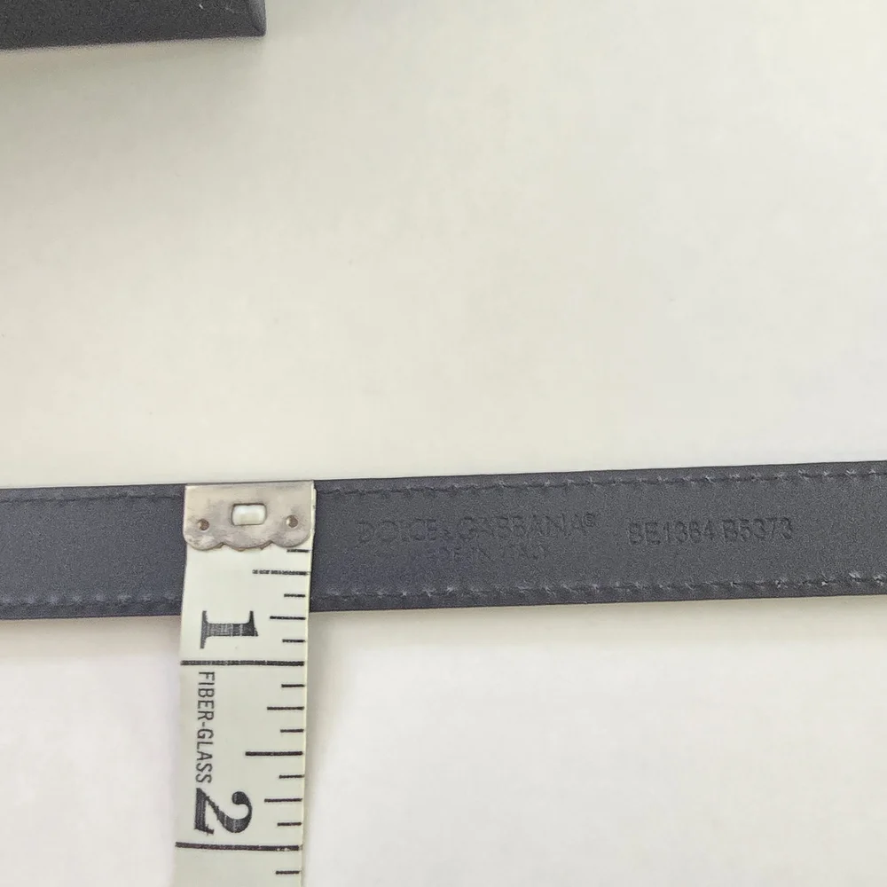 Dolce & Gabbana Black Leather Belt with Gold Buckle